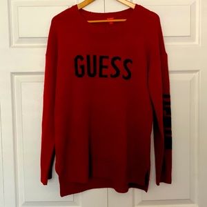 GUESS SWEATER RED BURGUNDY